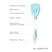 Silicone Kitchen Utensil Set w/Rotating Stand - 5-Piece, Spaghetti Server, Soup Ladle, Slotted Spoon, Slotted Turner & Slotted Skimmer - Non-Stick, Heat-Resistant, Dishwasher-Safe - Blue