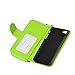 Pooqdo (TM) 2015 Newest Magnetic Zip Flip Wallet Leather Card Case Cover for Iphone 5 5g 5s (green)