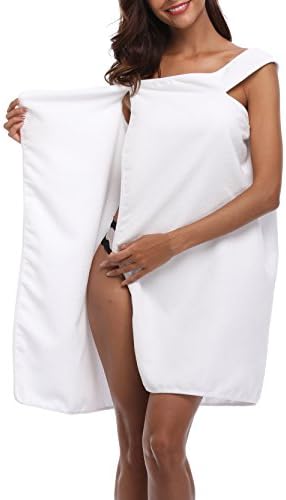 Coser Paradise Women's Spa Bath Towel Wrap with Snaps, Shower Robe with Straps