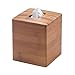 mDesign Square Bamboo Facial Tissue Box Cover Holder for Bathroom Vanity Counter Tops, Bedroom Dressers, Night Stands, Desks and Tables - Pack of 2, Natural Bamboo