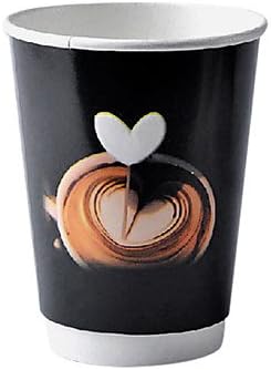 naluo Heart Pattern Double Insulated Thermal Paper Cup,12oz,100Pcs/bag