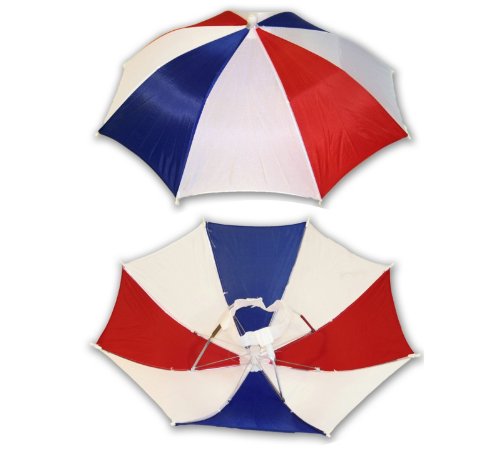 UPC 046737754397, 10 Pc Umbrella Hat Hands Free Head Strap Sun Rain Red White Blue Wholesale Bulk