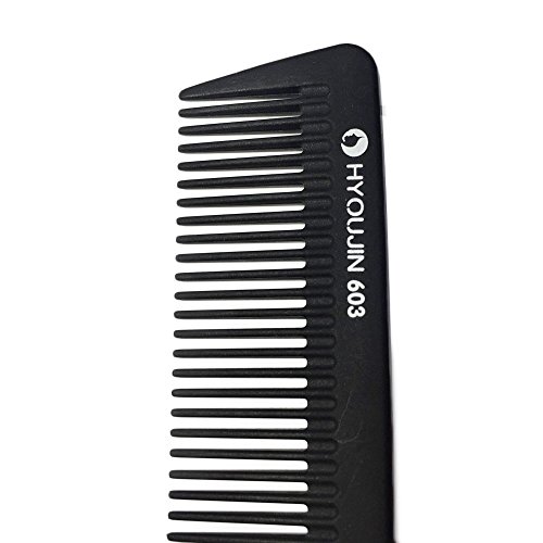 HYOUJIN 603 Classic Precision Cutting Comb, 7.5 Inch(19.5cm), 100% Anti static 230℃(450°) Heat Resistant, best for precise cut & dressing styling comb