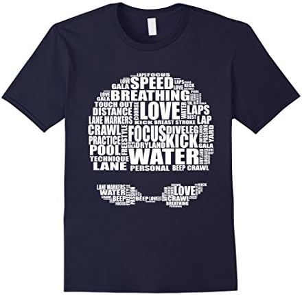Men's Swimming T-Shirt - Love to Swim Words Swimmer Gift XL Navy
