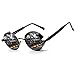 ZOGEEN Polarized Steampunk Round Sunglasses for Men Women Mirrored Lens Metal Frame S2671 (Black)
