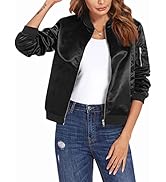 Zeagoo Women's Bomber Jacket Casual Coat Zip Up Outerwear Windbreaker with Pockets S-XXL