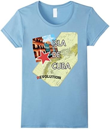 Womens Isla de Cuba summer beach T-Shirt Large Baby Blue