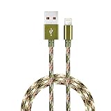 Camouflage iPhone charging cable by Trendsetter | Nylon Braid 3.5ft(1m) usb fast charging cord for iPhone X 8/8 Plus 7/7 Plus 6/6s Plus 5, iPad Air 2, iPad mini 4 3 2, iPod touch Army Luxury Style
