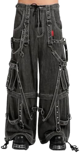 kendo kobayashi 専用Tripp nyc CRYPT PANT Tripp NYC Crypt Pants [Black Denim] Baggy Wide Leg Gothic Emo Punk