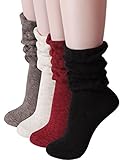 HASLRA Women's Cotton Crew Socks & Slouch Socks 3-4 Pairs