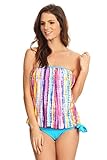 Dippin' Daisy's Woman Bandeau Blouson Tankini w/ High Waist Bottom - Made in USA