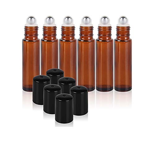 24 Pack,5ml Roller Bottles for Essential Oils with Stainless Steel Roller Balls+ 2 Droppers+ 1 Opener+ 1 Hopper+ 24 Stickers