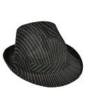 Rhode Island Novelty Roang 20s Gangster Costume Black Pin Stpe Fedora Hat