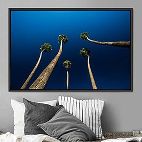 signwin Framed Canvas Wall Art Palm Tree Colorful...