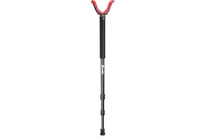 Zeadio Monopod Stick Rest with High Density Foam Grip, Twist-Style Locking Leg, and Non-Marring V-Yoke Rest Head for Outdoor,