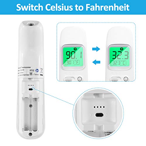 Baby Ear and Forehead Thermometer, EIVOTOR Medical Digital Infrared Temporal Thermometer for Fever, Instant Accurate Readings Suitable for Newborn, Infant, Toddler, Kid and Adult, FDA