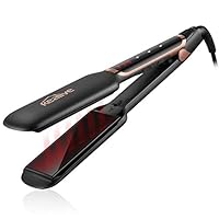 Hair Straightener, Kealive Flat Iron 2 Inch Extra Wide Infrared, MCH Ceramic Fast Heater, LCD Display Screen and Adjustable Temperature