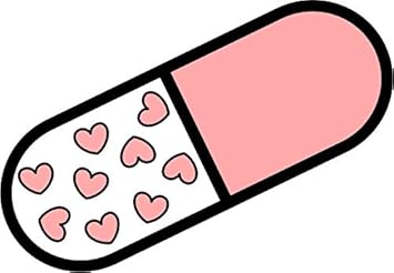 Amazon Com Cute Love Therapy Heart Love Pill Cartoon Emoji Vinyl Sticker 8 Wide Pill 1 Automotive