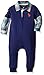 U.S. Polo Assn. Baby Boys' Long Sleeve 2 Fer Romper, Marina Blue, 6-9 Months