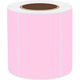 STARLIBOO 3x2 inch Color Direct Thermal Label Stickers for Shipping, Barcode, Address, Compatible with Rollo Label Printer & Zebra Desktop Printers (Pink)