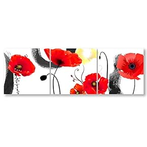 Wall26-3 Panel Canvas Wall Art- Beautiful Flowers -Giclee Painting Wall Bedroom Living Room Home Decoration - 12"x12"x3 Panels