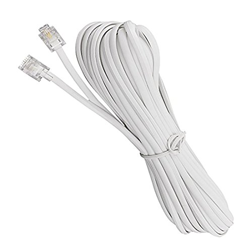 RJ11 6P2CTelephone Fax Machines Modems Straight Cable Wire Line8M / 26.2ft Long for Landline Telephone, White (8M) - Thumbnail 4