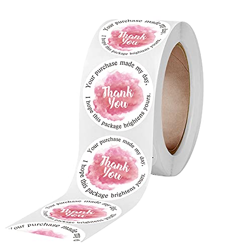 1000 Round Thank You Stickers for Your Business Purchases, Wedding Labels (1000pcs - Made My Day)