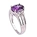 Psiroy 925 Sterling Silver Plated Oval Shaped Simulated Amethyst Ring Size 8