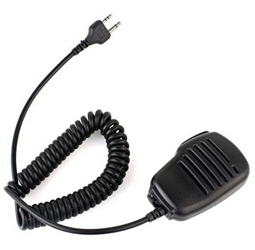 AOER Rainproof Shoulder Remote Speaker with PTT Mic Microphone for 2-pin Midland Alan Radio