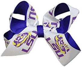 LSU Tigers NCAA Two Tone Hair Bow with Barrette