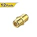 VCE 12-Pack F-Type Coaxial Cable Connector,Cable Extension RG6 Adapter Gold Plated