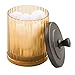 InterDesign Alston Bathroom Vanity Jar – Storage Canister for Cotton Balls, Swabs, Cosmetic Pads, Amber/Bronze
