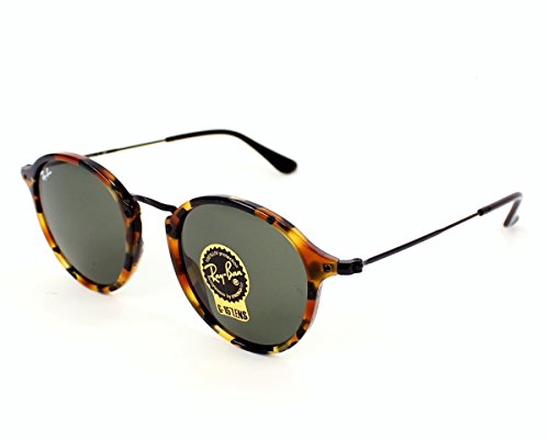 Ray-Ban Round RB 2447 1157 49mm Spotted Black Havana Frame / Green Lens