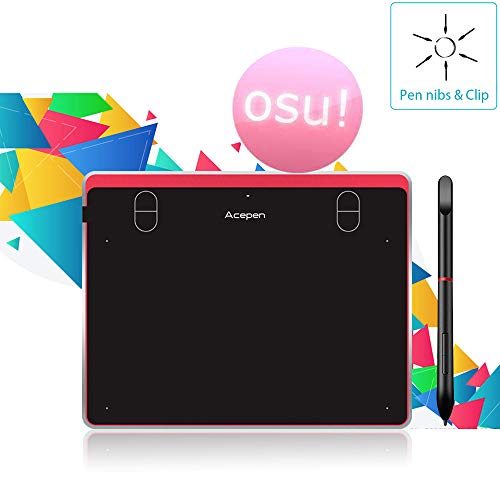 Acepen Ap604 6×4 In4mm Electronic Drawing Tablet Pad, Graphics Tablet, OSU Tablets with Battery-Free Stylus for PC Mac Computer (Red) - Thumbnail 5