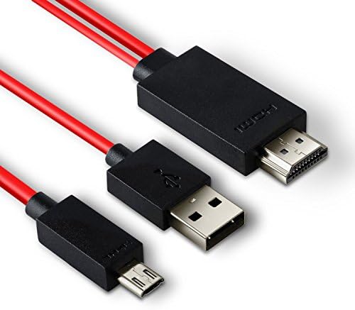 Jmday 6.5Feet MHL 11 Pin Micro USB 11pin to HDMI Cable for Samsung Galaxy S5 / S4 / S3 Note 4 / 3 / 2 Galaxy Tab 3 8.0 / 3 10.1 / Note 8.0 / Note 10.1 / Note Pro 12.2