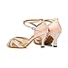 Rhinestones Ballroom Dance Shoes Women Latin Salsa Bachata Performance Dance Shoes Suede Sole (6, Nude-2.5inch Heels)