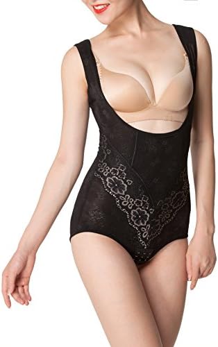 Demon Queen Women's Shapewear No Cups No Fish bones Double-layer Embroidery Mesh (16-18, black)