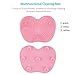 Moreslan Makeup Brush Cleaning Kit, including 28 Holes Brush Drying Tower, Silicone Gel Makeup Brush Cleaning Mat and Brush Egg,Scrubber Tool(Pink)