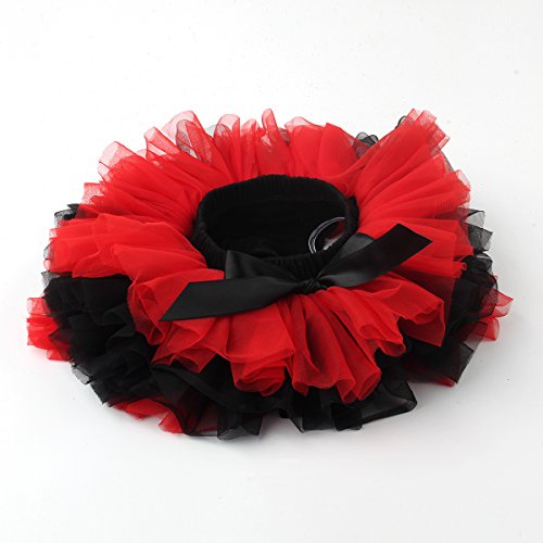 Slowera Baby Girls Soft Tutu Skirt (Skorts) 0 to 36 Months (M: 6-12 Months, Red Black)