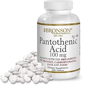 Image of Bronson Pantothenic Acid 100 mg, 250 Tablets