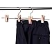 Amber Home 5 Pack Rose Copper Gold Metal Pants Hangers With Adjustable Clips for Skirts, Jeans, Trousers - Heavy Duty