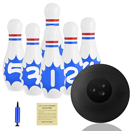 Newtion Giant Inflatable Bowling Set 6 PCS 24 Inch Jumbo Bowling Pins