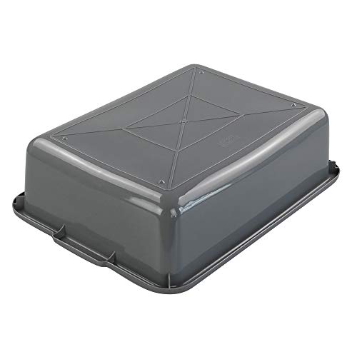 CadineUS Set of 4 Grey Plastic Tote Box, Commercial Bus Box Large, Plastic Dish Bin