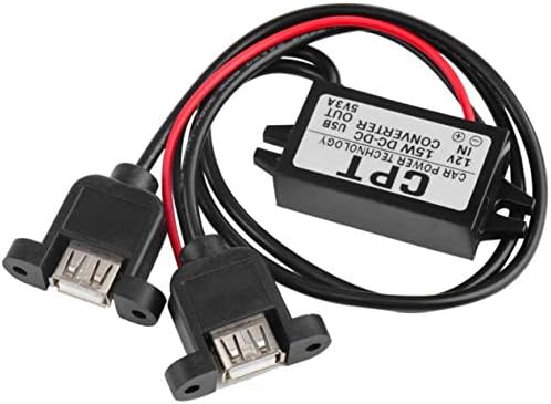 Car Vehicles CPT UL5 Universal DC DC Converter Module 12V to 5V 3A 15W with Double USB Output Power Adapter