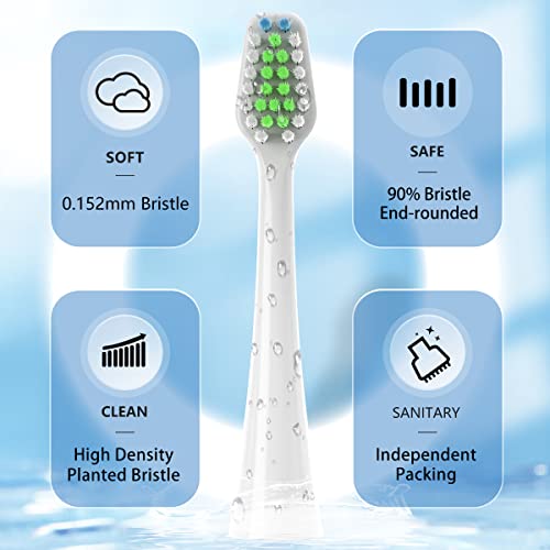 Sonic Replacement Toothbrush Heads Compatible with Waterpik Complete