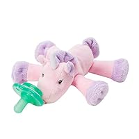 Nookums Paci-Plushies Unicorn Shakies - Pacifier Holder and Rattle (2 in 1) (Plush Toy Includes Detachable Pacifier, Use with Multiple Brand Name Pacifiers)
