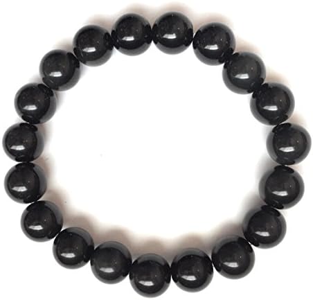 AHA 1x (Black) Ion Tourmaline Beads Stretch Bracelet Wristband w Box