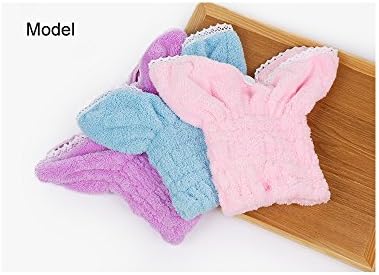 Ultra Absorbent Microfiber Hair Drying Towel - Hairizone Fast Dry Hair Wrap Turban with Elastic Loop for All Hair Styles (Pink)