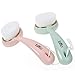 BMC 2 pc Pink and Green Long Handle Face Skin Care Ultrasoft Pore Cleansing Brush Set