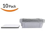 DOBI Takeout Pans - Disposable Aluminum Foil Take-out Containers with Lids, Standard Size (Pack of 10)